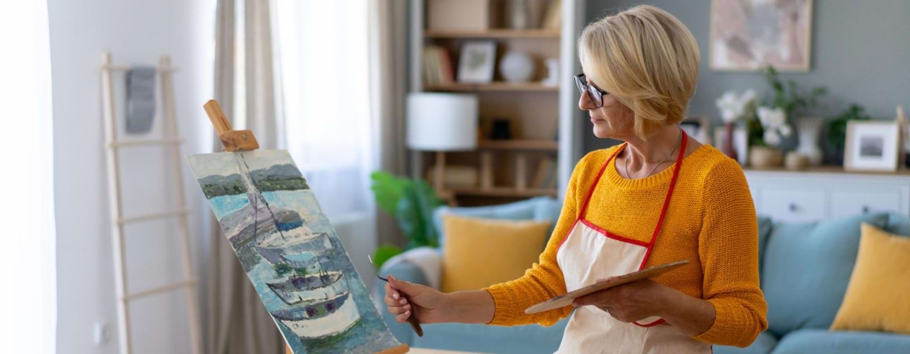 a person painting a picture