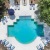 a pool in a courtyard